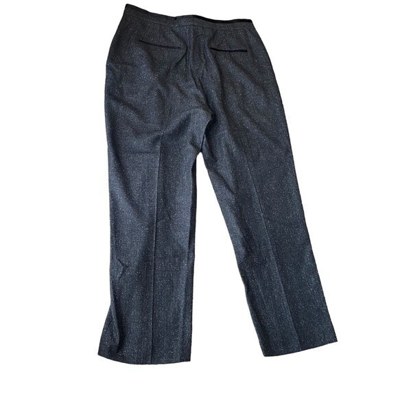 Rebecca Taylor Womens 12 Tailored Trouser Pant Charcoal Gray Herringbone Pleated - Picture 9 of 15